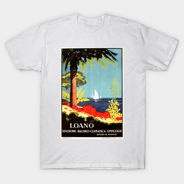 LOANO ITALY Liguria Seaside Tourism Advertisement Vintage Italian Travel T-Shirt by vintageposters